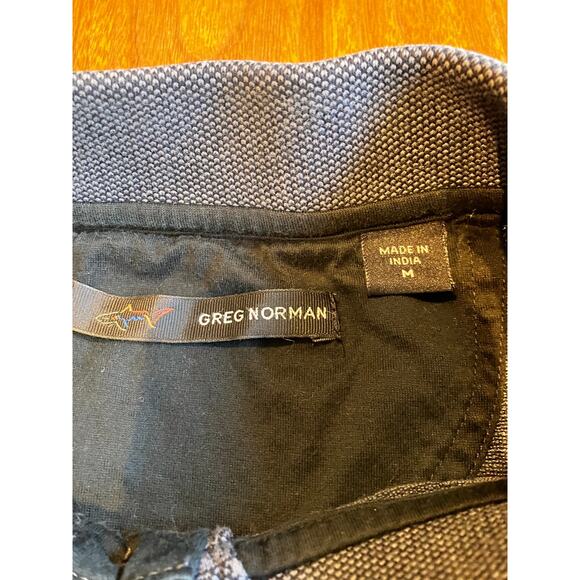 Greg Norman Polo Shirt Men’s M Gray Textured Leaf Print Golf Casual - Picture 4 of 6